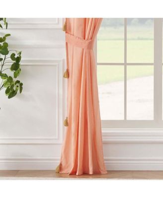 Greenland Home Monterrey Festooned with Large Tassels Premium Window Panel Pair - Each 42"x84" Coral