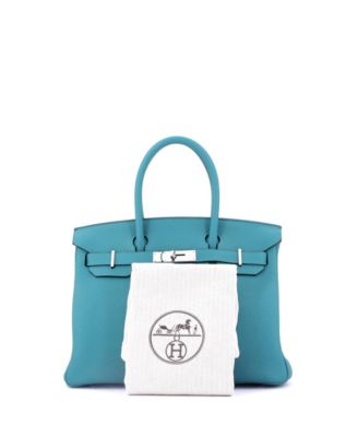 Birkin 30 Handbag Blue Togo with Palladium Hardware