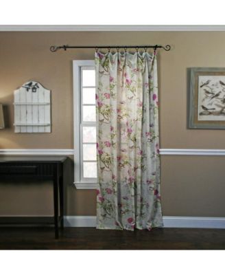 Balmoral Floral Print Tailored Panel Curtain 48-Inch-by-63-Inch - Lilac / Green