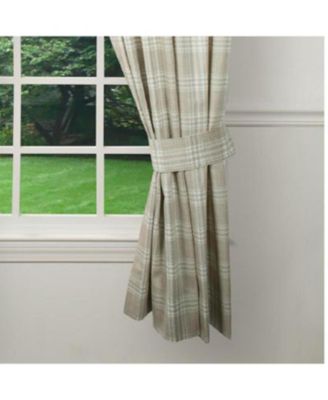 Bartlett Unlined 2-Piece Window Curtain Tailored Panels Pair With Ties - 90x63" Natural