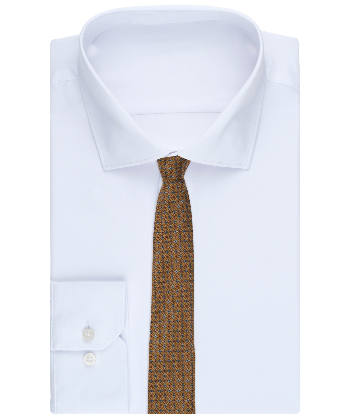 Alfani Men's Salton Geo-pattern Tie, Exclusively At Macy's In Brown