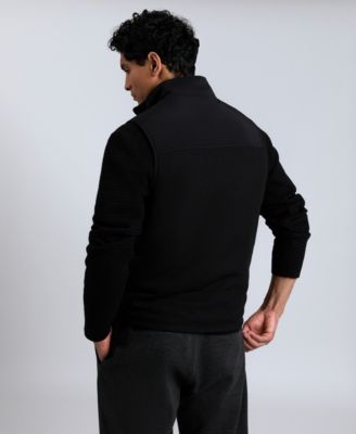 Men's Mixed Media Mock Neck Vest