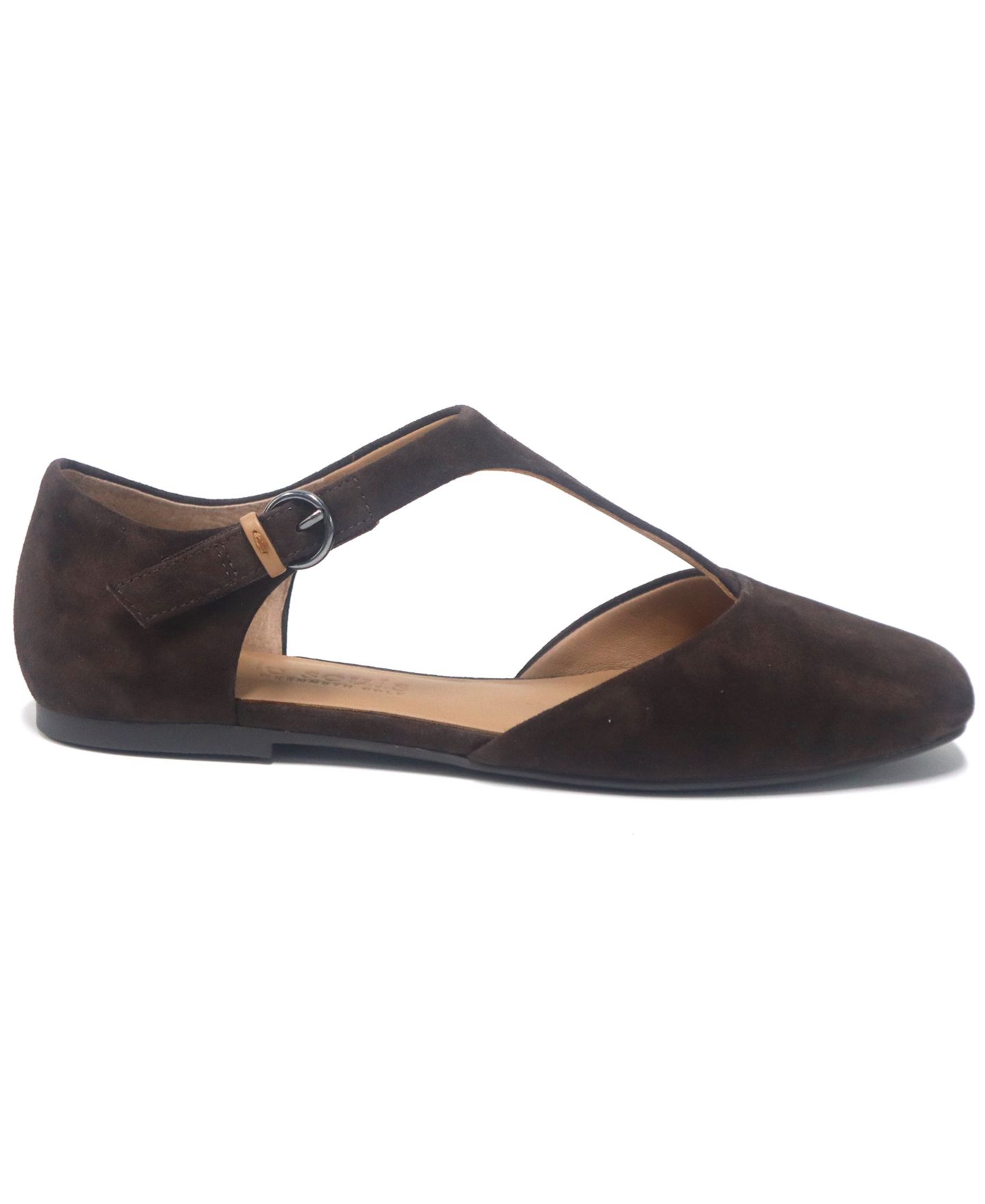 Женские балетки Gentle Souls Wyatt T-Strap Flats, цвет: Шоколадный замшевый — фото 2
