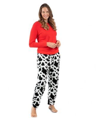 Women's Cotton Top and Fleece Pants Holiday Pajamas