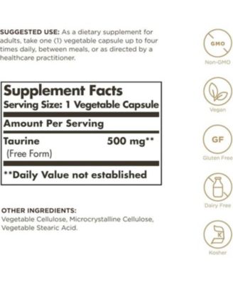 Taurine ,500 mg ,100 V Caps