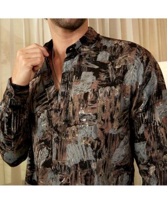 Men's Obsidian Black Impressionistic Strokes Shirt