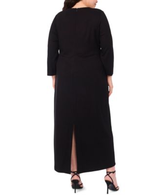 Plus Size Surplice Belted Maxi Dress