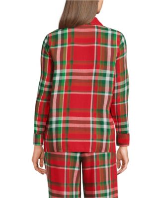Women's Long Sleeve Print Flannel Pajama Top