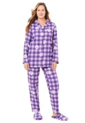 Dreams & Co. Women's Dreams and Co. Classic Flannel Pajama Set