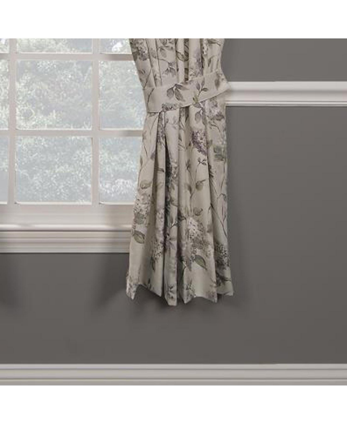 Ellis Curtain Abigail High Quality Window Rod Pocket Panel Pairs With 2 Tie Backs - 2-Piece - 90x84", Lilac