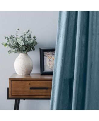 Portland Crushed Taffeta Rod Pocket Tailored Panel - 48x84", Blue