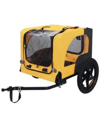 Yellow Pet Bike Dog Cart for Bicycle Suitable for Small and Medium Pets Folding Cart Frame Quick Release Wheel Internal Leash