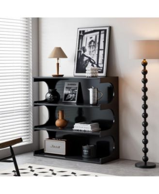 4-Tier Book Shelf Cabinet Coffee Table with Organizer Storage Shelves