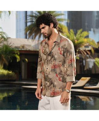 Men's Camel Beige Pigme-Strokes Shirt