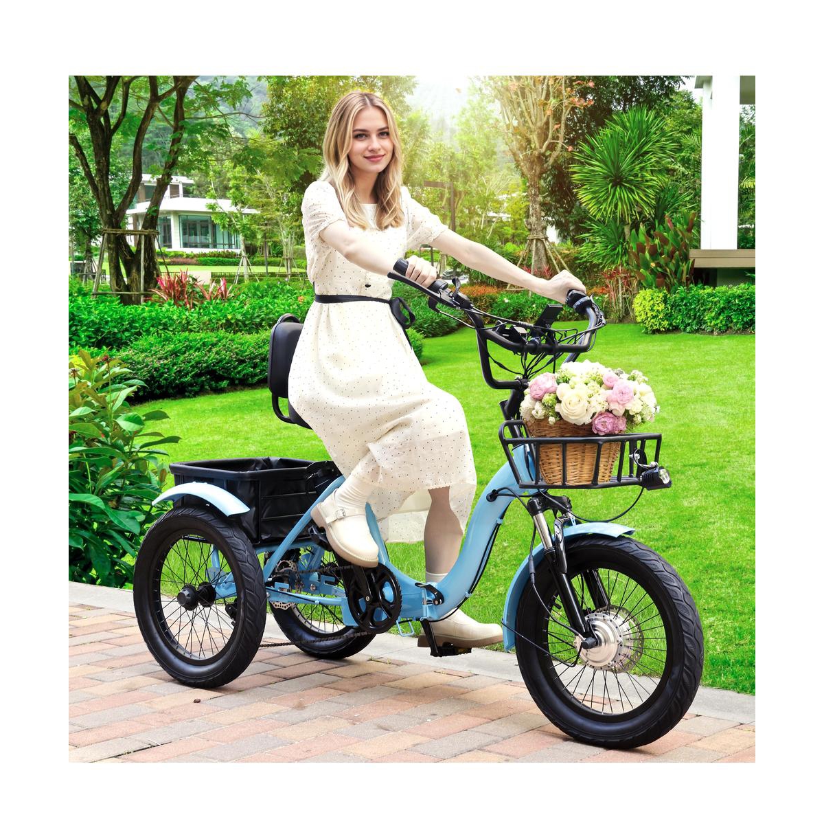 Artudatech 18" 48V 13AH 350W Electric Trike Variable speed with IPX7 Display
