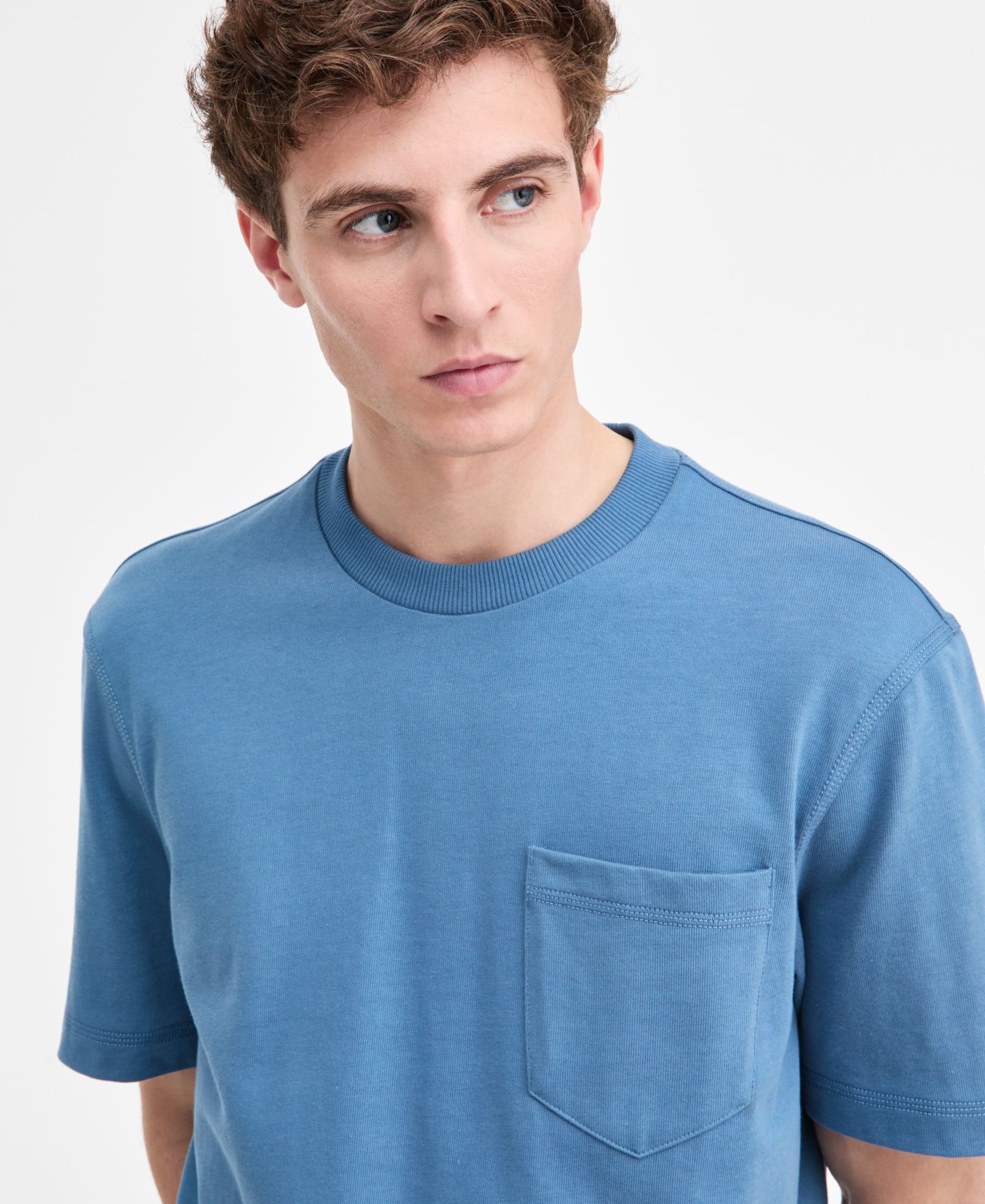 Мужская футболка Hugo Boss Nestite Cotton, цвет: Синий — фото 2
