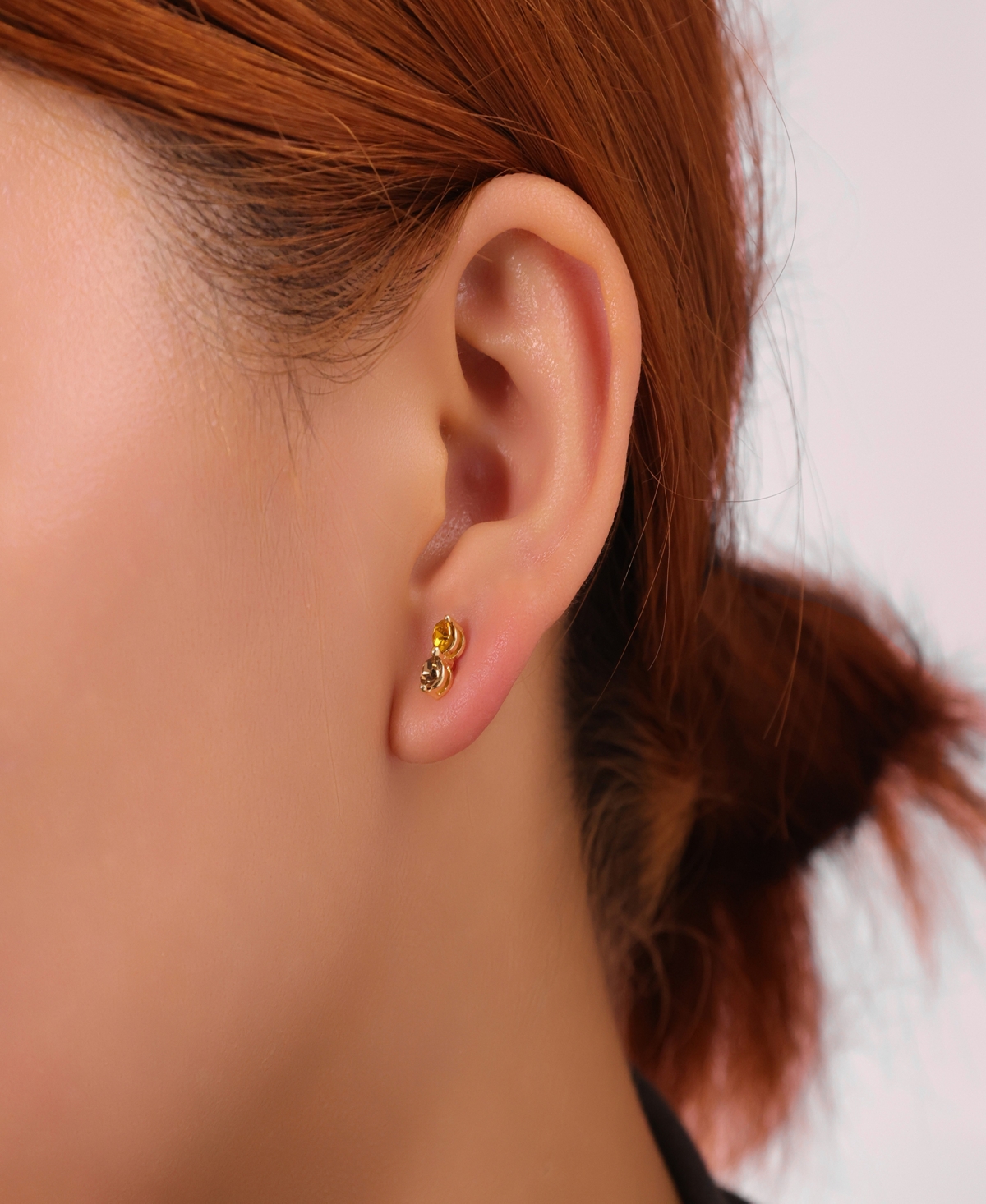 Unwritten Yellow Topaz Crystal Post Stud 12Mm Crystal Post Hoop 3Pair Ear Set