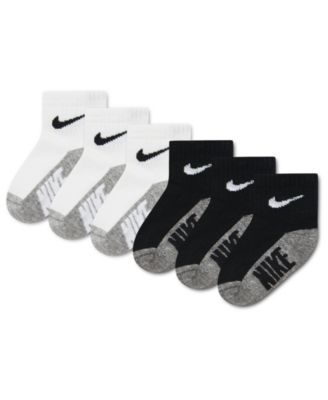 Nike Baby and Toddler Boys or Girls Multi Logo Socks Pack of 6 - WhiteBlack 12$