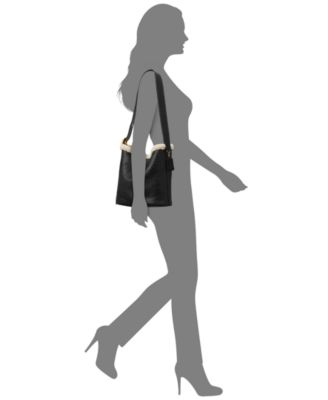 Bleecker Medium Shearling Trim Bucket Bag
