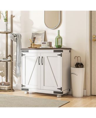 Sideboard, Buffet with Barn Door and Adjustable Shelf,