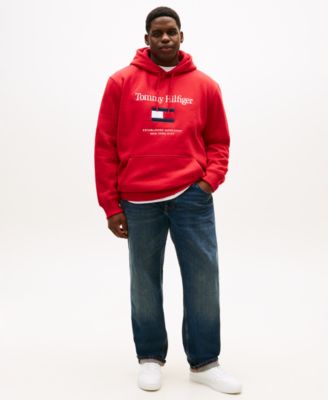 Men's Big & Tall Embroidered Flag Hooded Sweatshirt