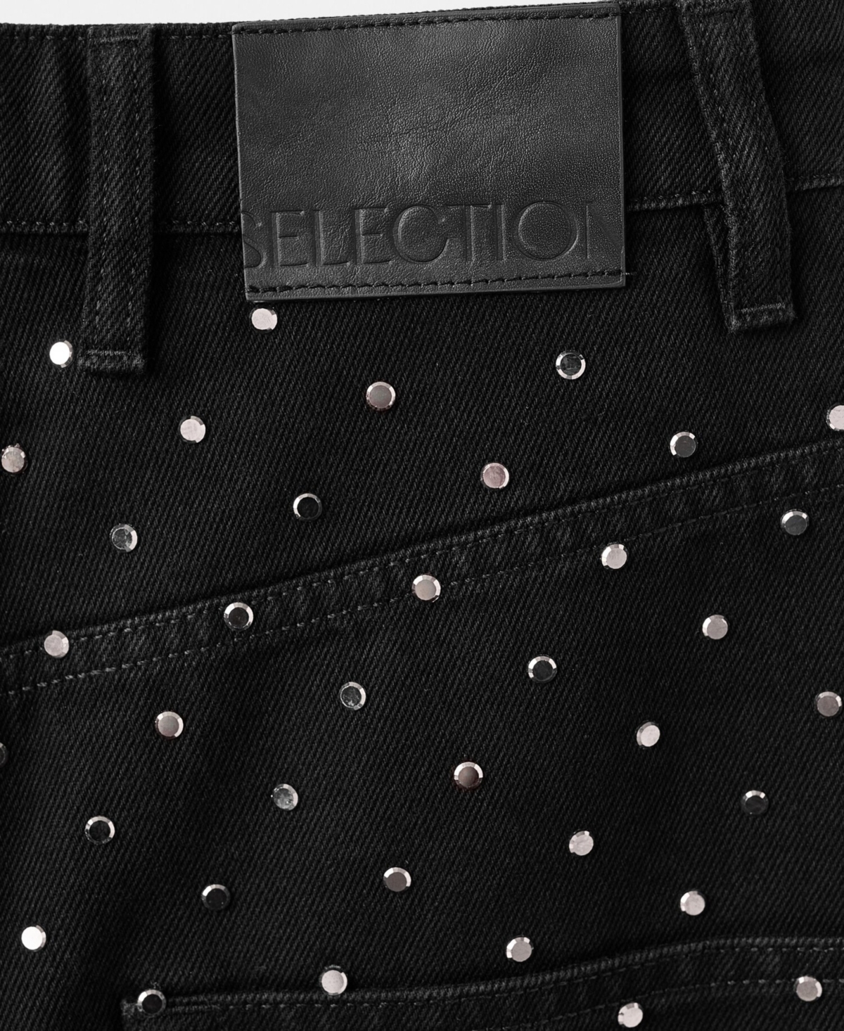 Mango Women's Wide Leg Rhinestone Jeans