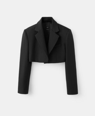 Women's Cropped Wool Suit Blazer