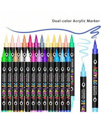 120 Colors Acrylic Paint Markers, Soft Brush Tips Paint Pens and Paint Markers for Rock Painting, Canvas, Wood, Glass, Ceramic, Fabric