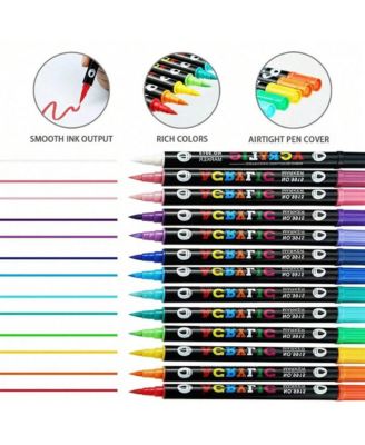 72 Colors Dual Tip Acrylic Paint Markers, Double Color Acrylic Paint Pens for Rock Painting, Stone, Wood, Canvas, Stone, DIY Art Supplies