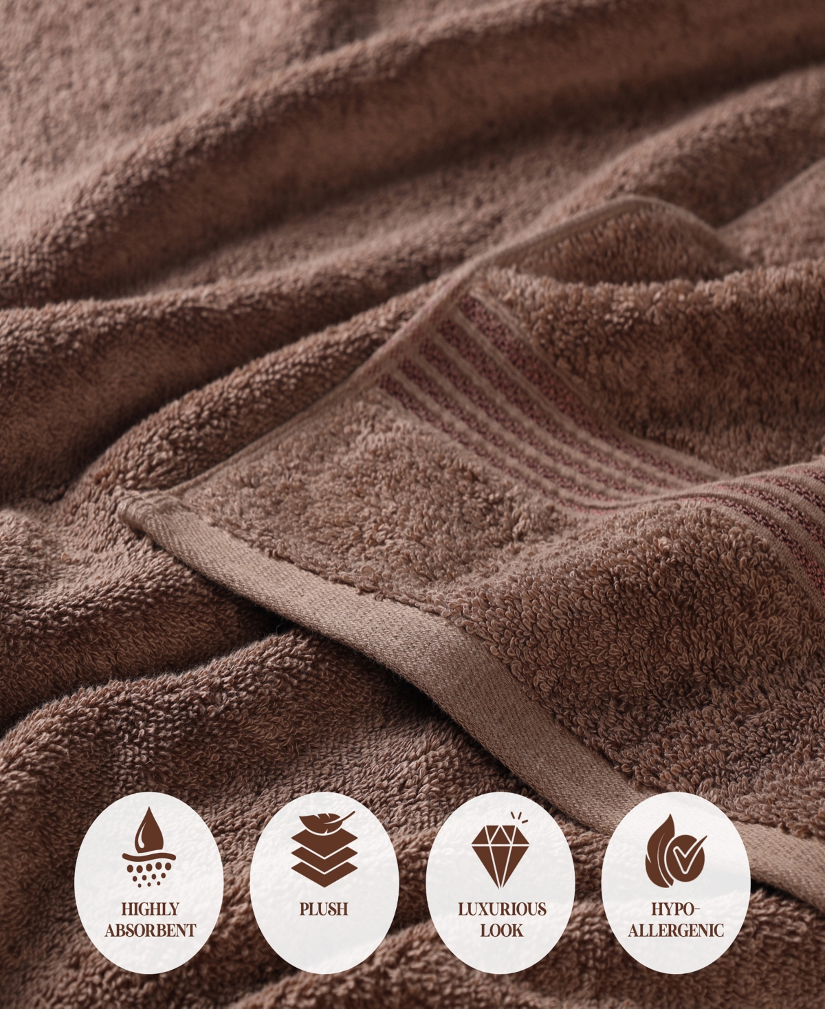 Superior Egyptian Cotton 9-pc. Towel Set In Brown