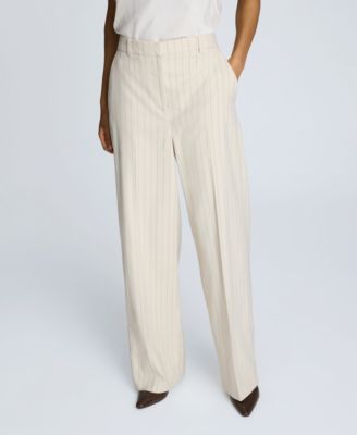 Kenneth Cole - Women's Pinstripe High Rise Wide Leg Trouser