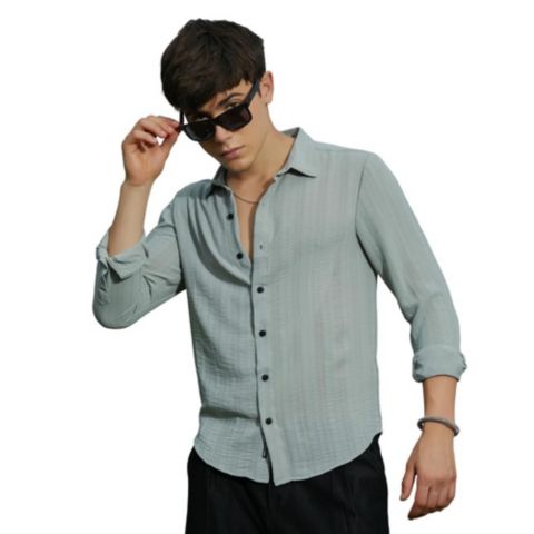 Мужская рубашка Cahoot Campus Sutra Cloud Grey Trough-Tactile, цвет: Серый