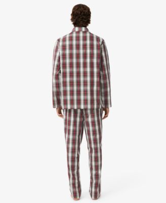 Men's Poplin Plaid Pattern Pajama Set