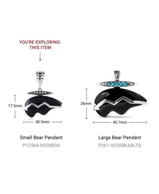 Sterling Silver Black Onyx Bear Pendant Enhancer