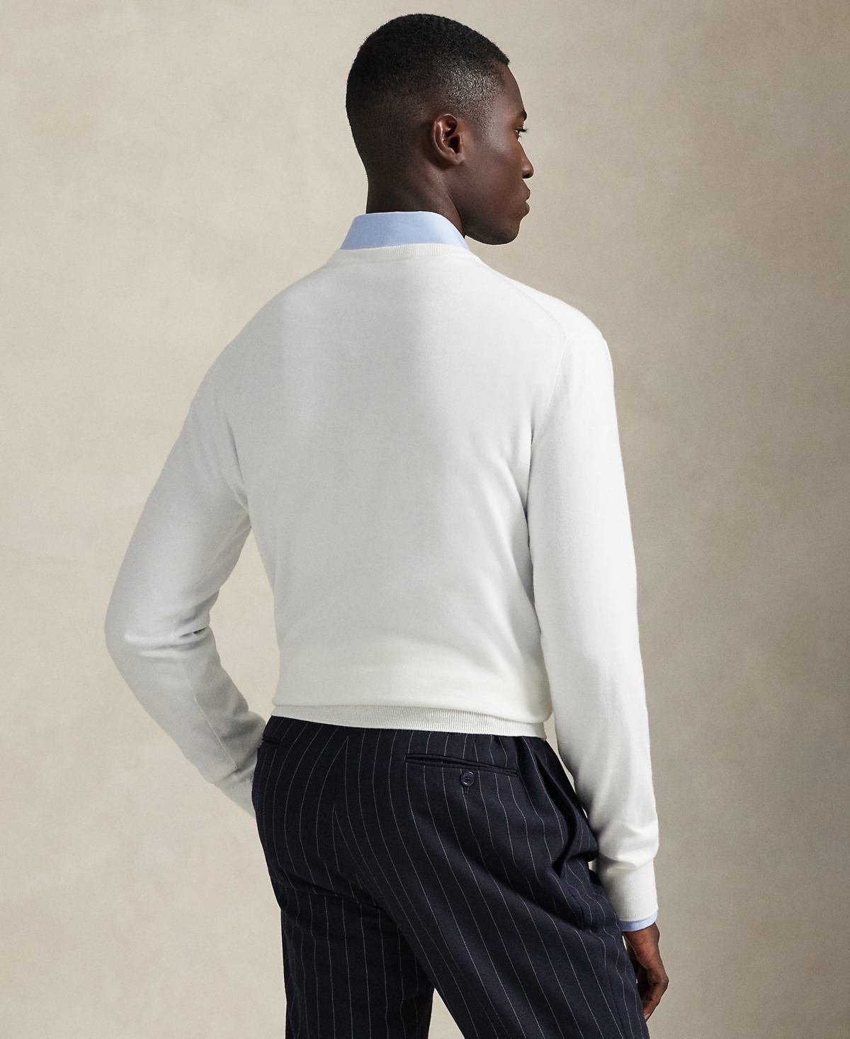 Polo Ralph Lauren Men's Cotton V-neck Sweater In White