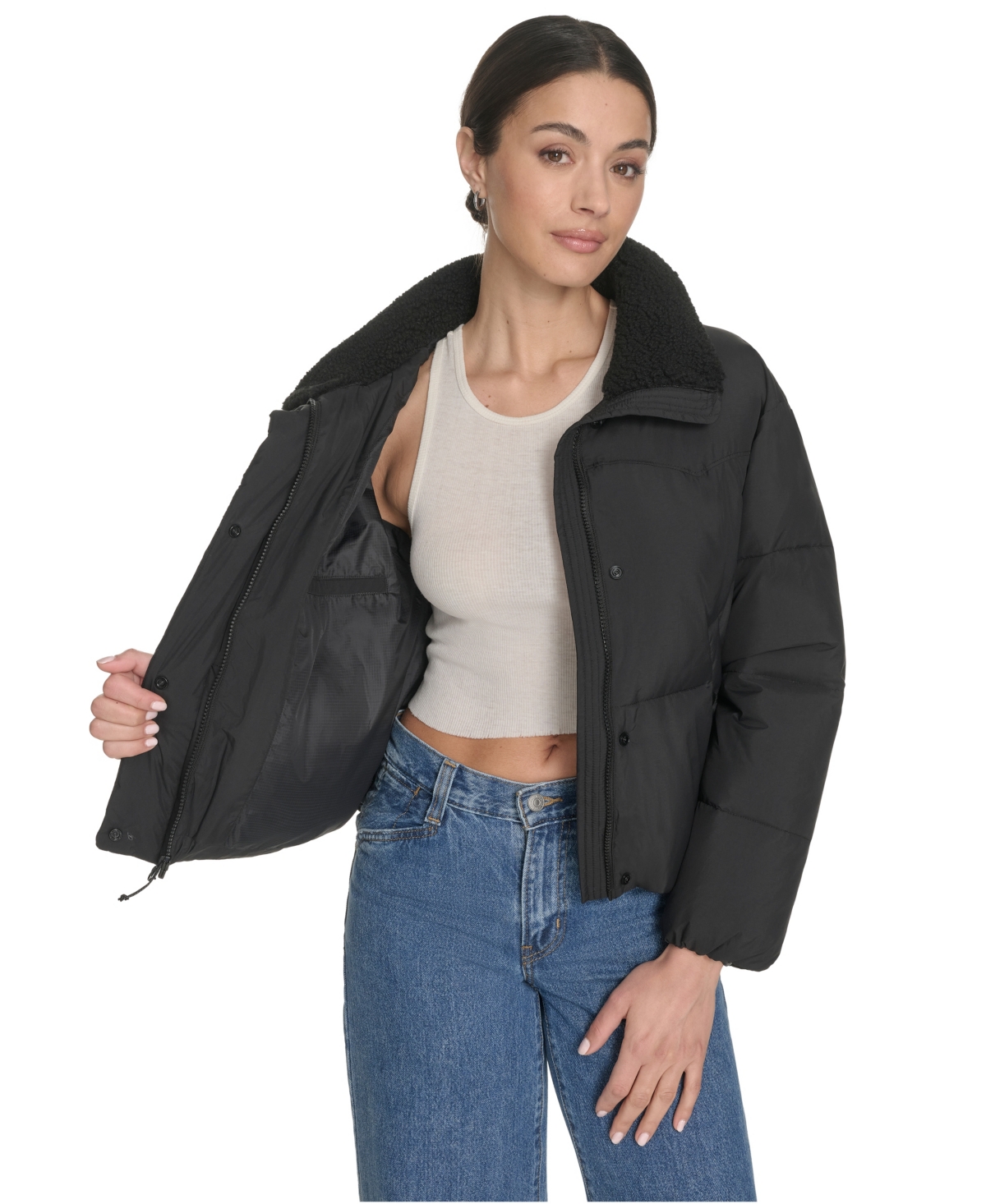 Levi's Women's Regular Western Puffer Jacket In Black