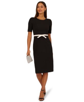 Women's Contrast Short-Sleeve Trimmed Dress