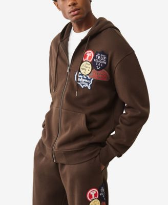 Men's Patch Vintage Zip Up Hoodie