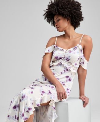 Petite Lace Inset Ruffle Slip Dress, Macy's Exclusive