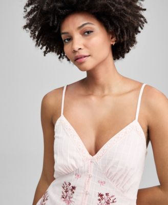 Women's Cotton Embroidered Mini Dress, Macy's Exclusive