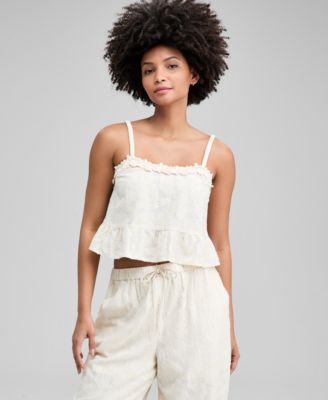 And Now This - Women's Cotton Floral Jacquard Tank