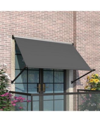 Retractable Awning, 40"x80" Manual Outdoor Awnings for Door Entrance, Sun Shade Canopy