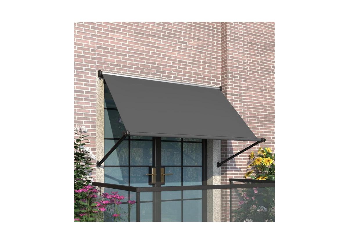 Aecojoy Retractable Awning, 40"x80" Manual Outdoor Awnings for Door Entrance, Sun Shade Canopy