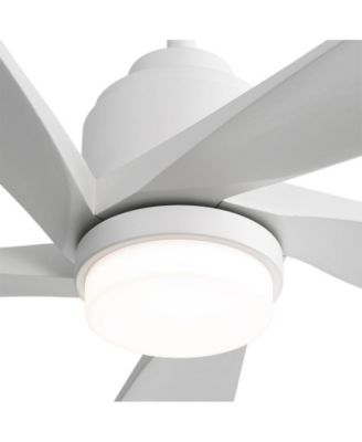 52-inch Modern Stylish White 5-Blade Ceiling Fan with Remote Control and Light Source
