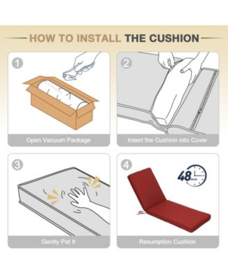 Outdoor Lounger Cushion 41.7''Lx22''Wx3''H Chair Seat Cushion - Set of 2