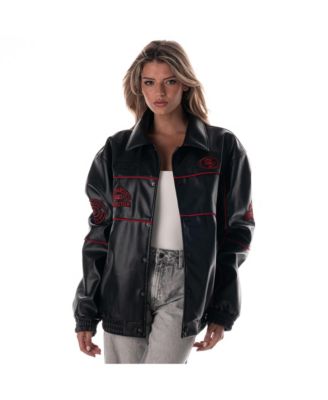 The Wild Collective Women's Black San Francisco 49ers Faux Leather