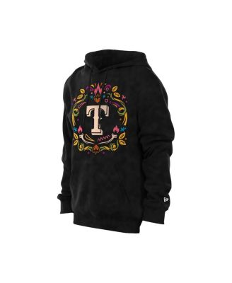 Men's Black Texas Rangers Día de los Muertos Brushed Fleece Hoodie