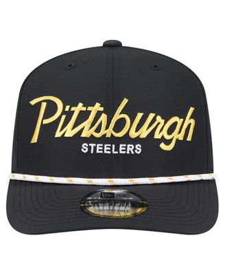 Men's Black Pittsburgh Steelers Script 9SEVENTY Adjustable Hat