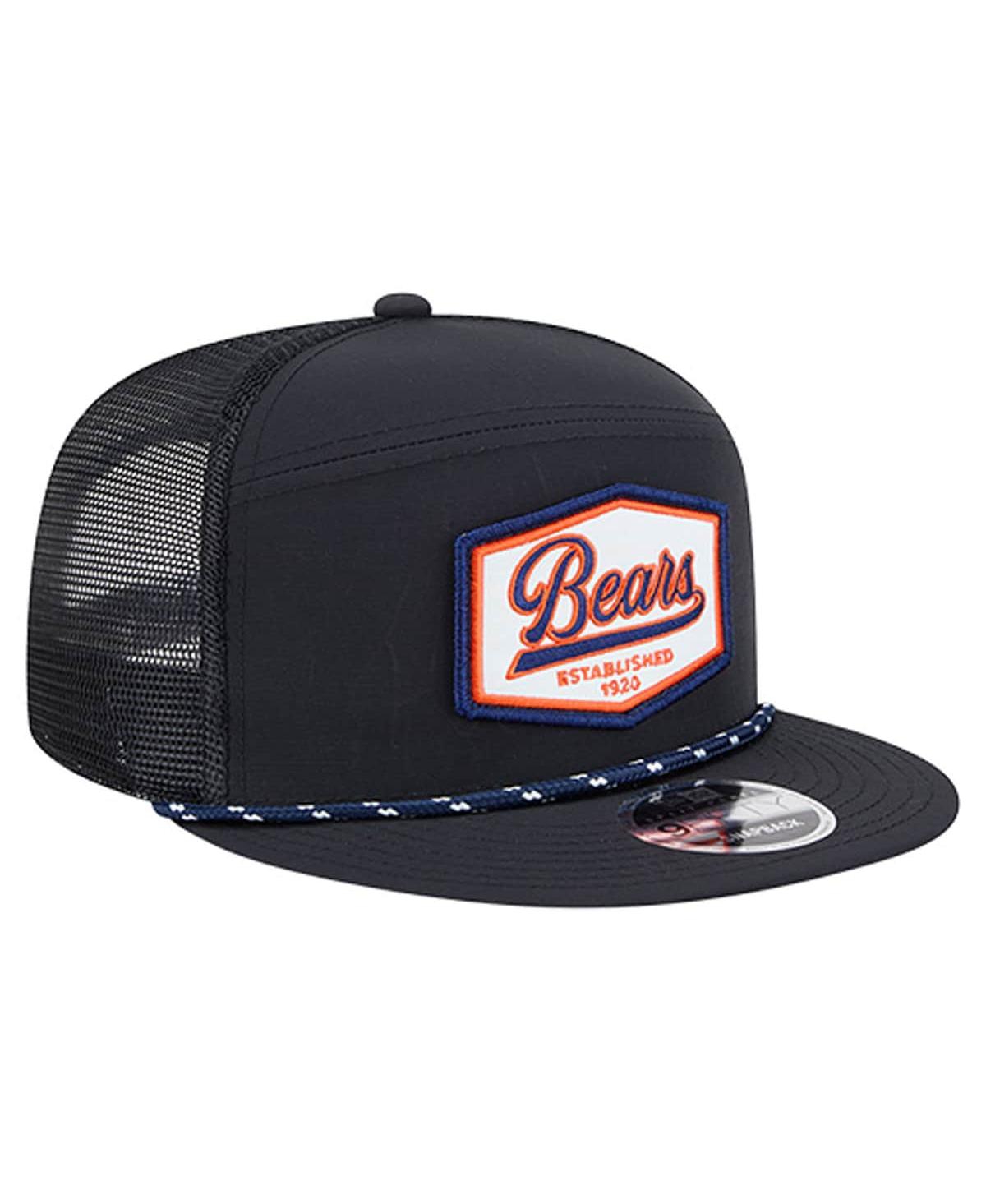 New Era Men's Black Chicago Bears Ripstop Patch 9FIFTY Split Panel Snapback Hat