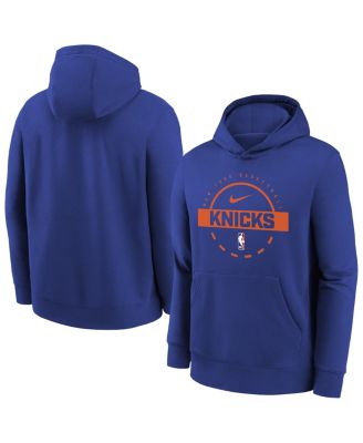 Nike - Big Boys and Girls Blue New York Knicks 2025/26 Club Fleece Practice Hoodie